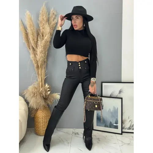 Koženkové wide-leg nohavice SERAVA veľkosť: L Koženkové wide-leg nohavice SERAVA veľkosť: L