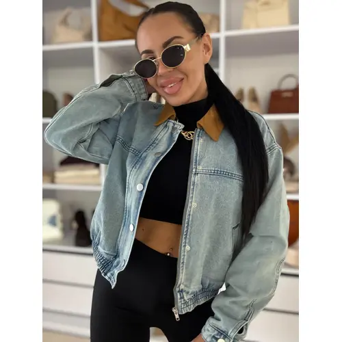 Denim bomber kabát TRISHA veľkosť: S