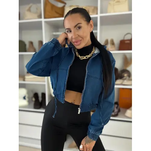 Denim bomber kabát s kapucňou ZEINA veľkosť: S