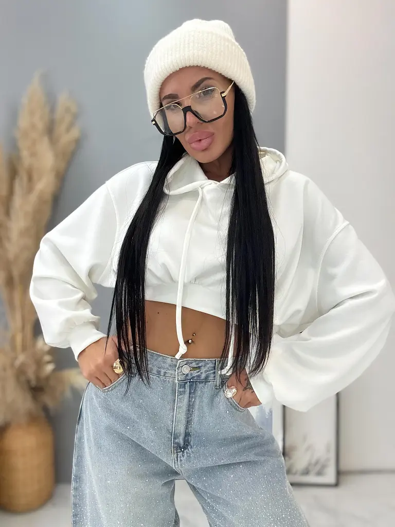 Crop mikina s kapucňou TEARA