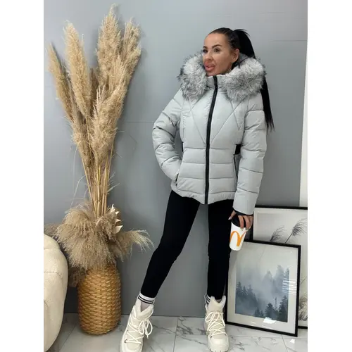 Bunda s kožušinou a opaskom MILLIE veľkosť: XL