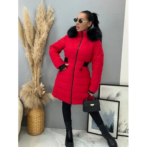 Dlhá bunda s kožušinou a kapucňou EMALIA veľkosť: XXL