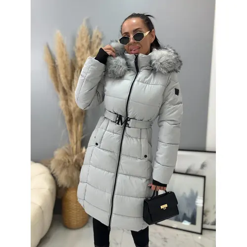 Dlhá bunda s kožušinou a kapucňou AYDENA veľkosť: XXL