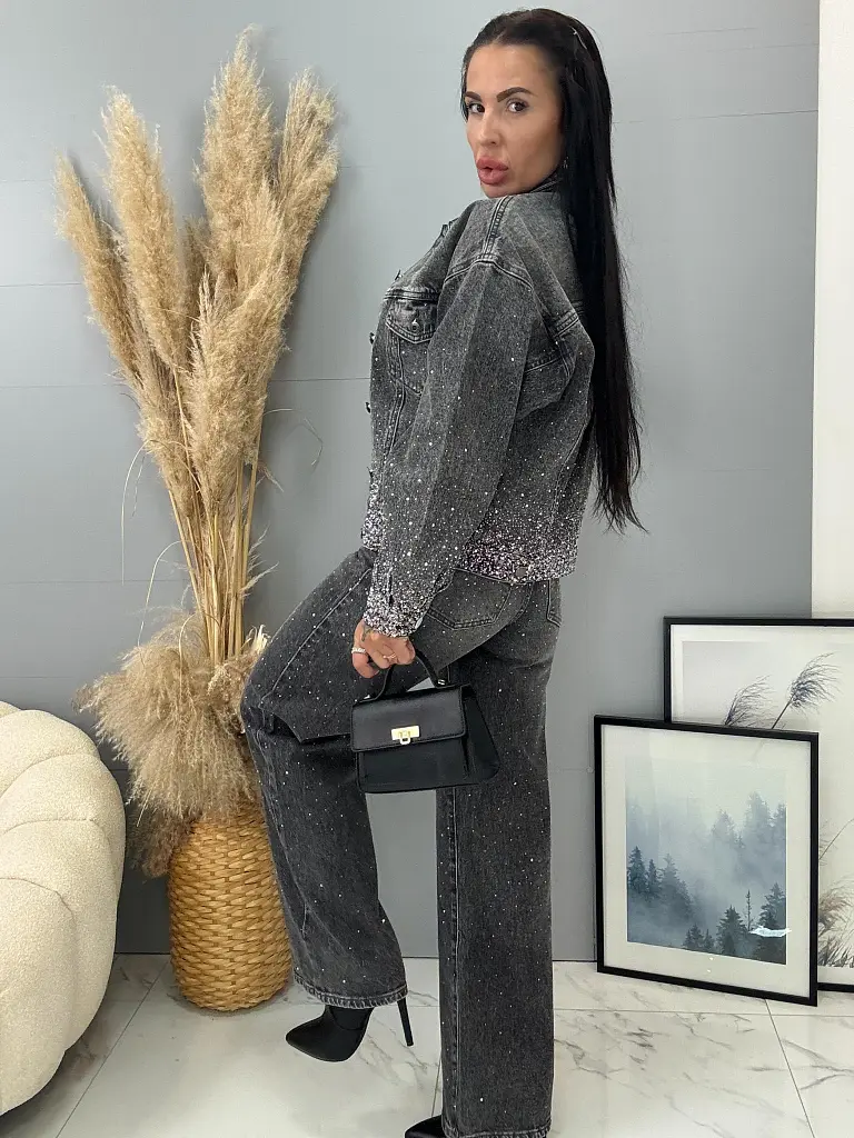 Wide-leg rifle s kamienkami SHELBY - next