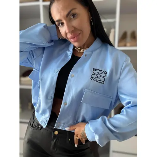 Saténový bomber kabát SELMA+ veľkosť: M