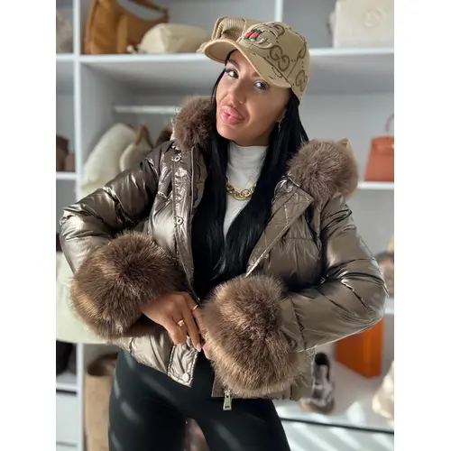 Bunda s kožušinou a kapucňou ADRENA veľkosť: L