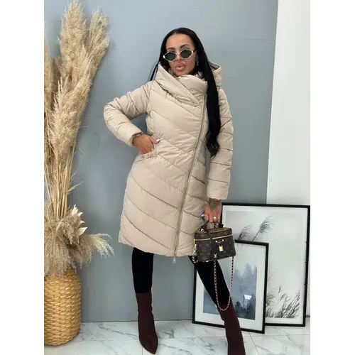 Štepovaná bunda s kapucňou a opaskom MARSELA veľkosť: L