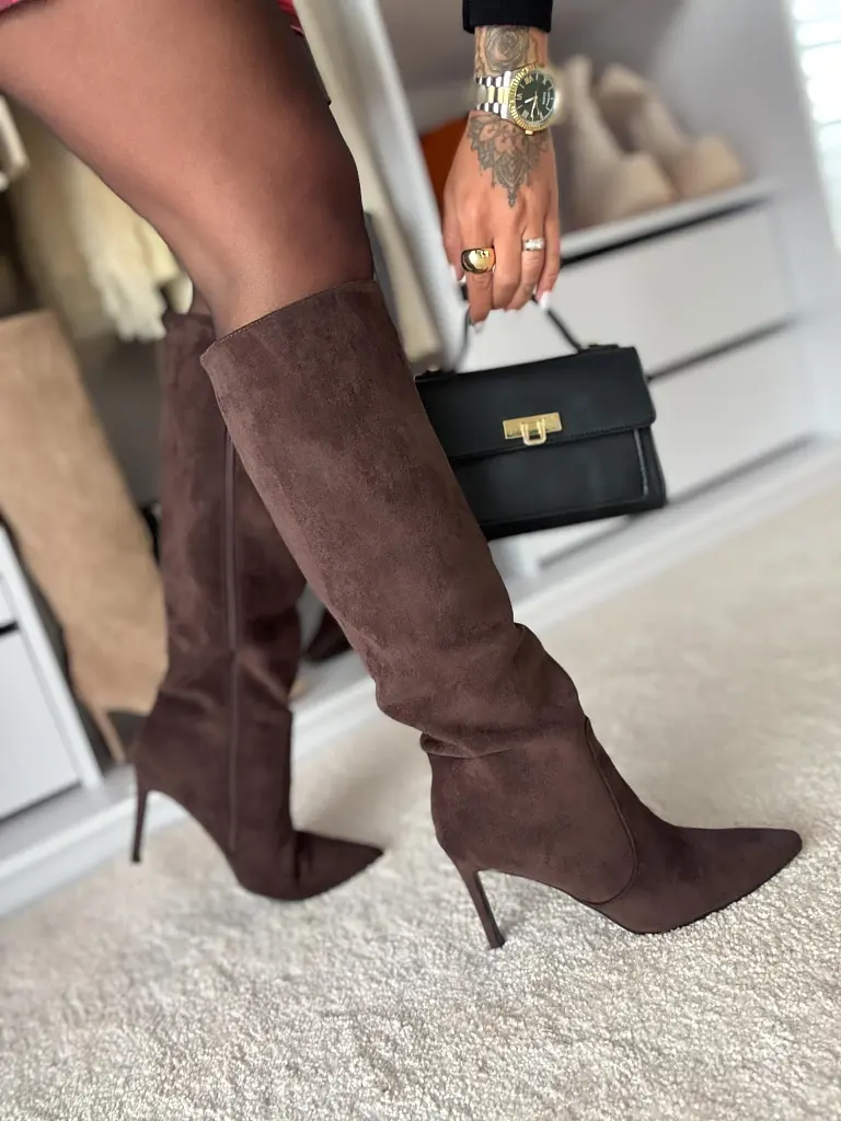 Semišové vysoké čižmy CHRISTA - next