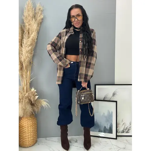 Asymetrická károvaná košeľa CYRENE veľkosť: one size