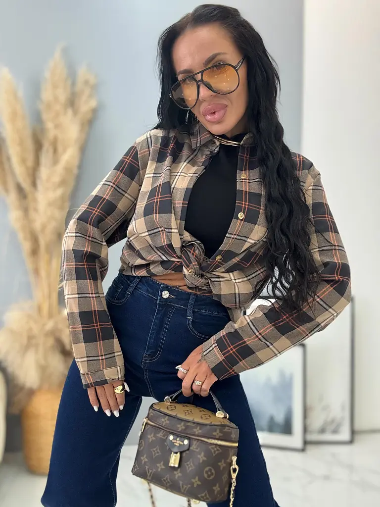 Asymetrická károvaná košeľa CYRENE - next