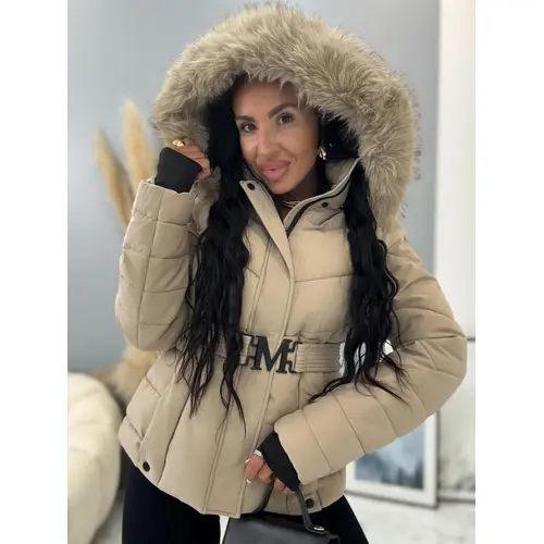 Bunda s kožušinou a kapucňou ARANA veľkosť: XL