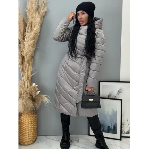 Štepovaná bunda s kapucňou a opaskom ARIAH veľkosť: L