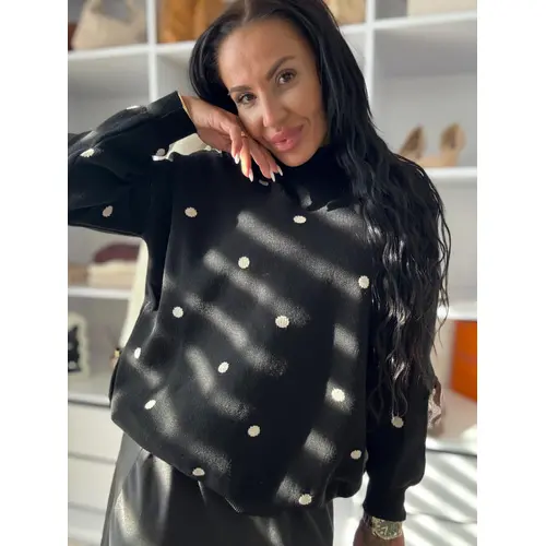 Elegantný čierny pulóver DOTTA+ veľkosť: one size