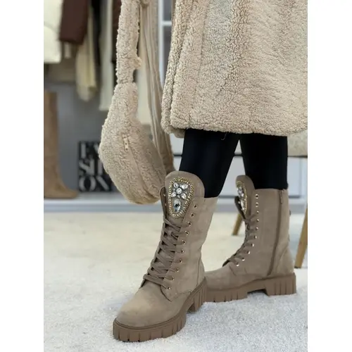 Šnúrovacie čižmy zdobené kamienkami MISENA veľkosť: 37