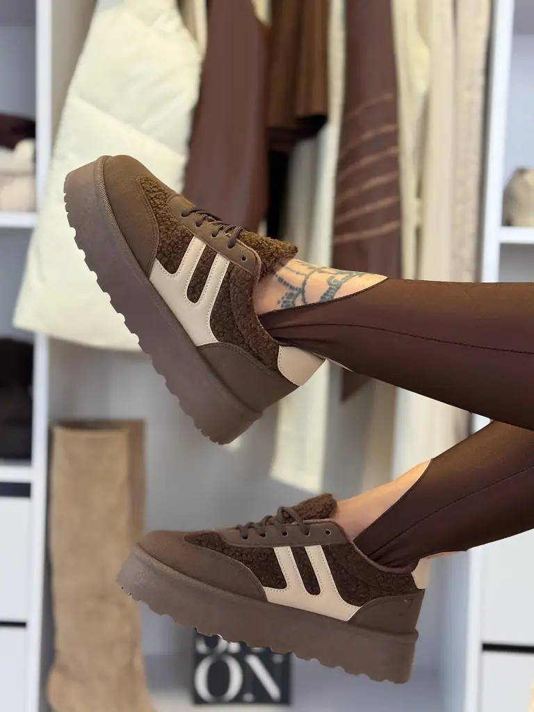 Platformové teddy tenisky SATINA-