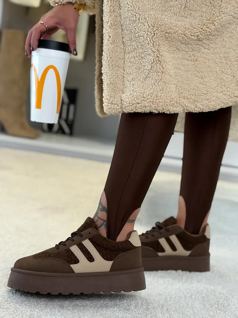 Platformové teddy tenisky SATINA - next