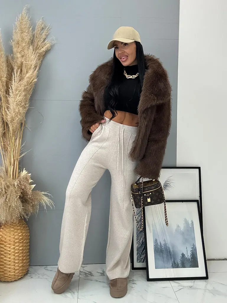 Pletené wide leg nohavice MAVIRA