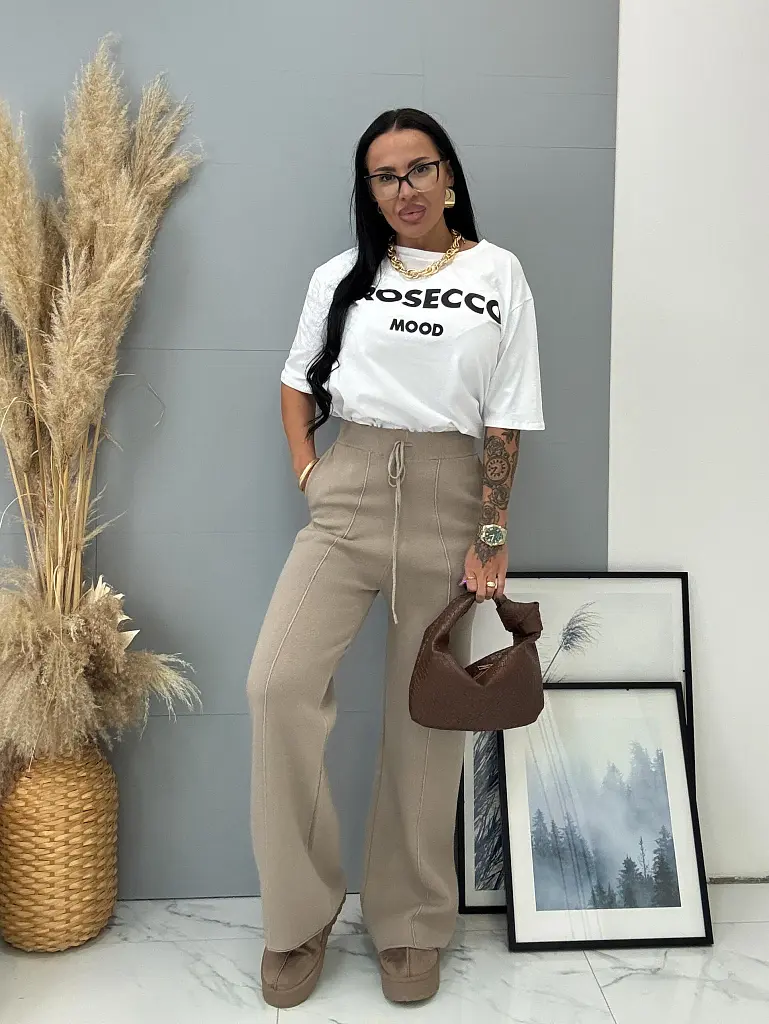 Pletené wide leg nohavice MAVIRA