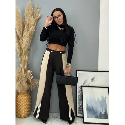 Dámske hnedé zvonové nohavice SIDNEY veľkosť: one size