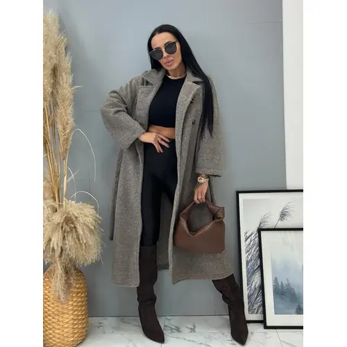 Sivý kabát s opaskom SNUVIA veľkosť: one size