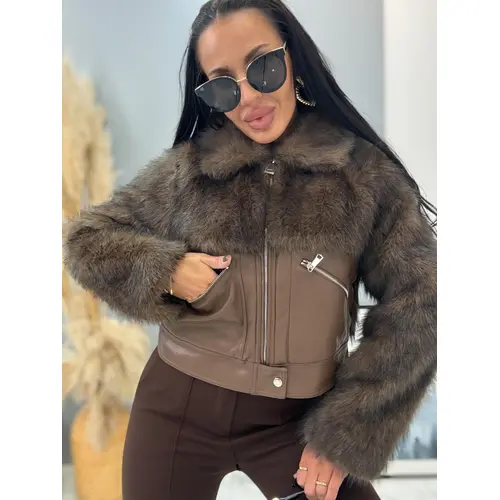 Kožená bunda s kožušinou RAMEE veľkosť: M/L