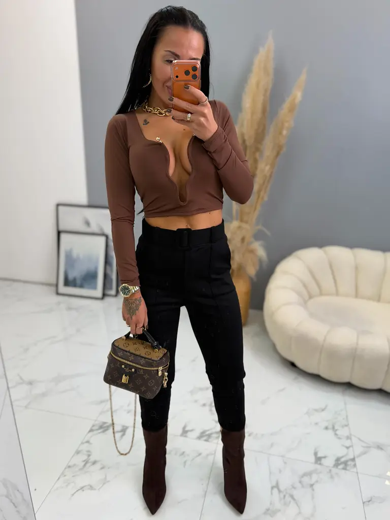 Elastické čierne dámske nohavice AASHA - next