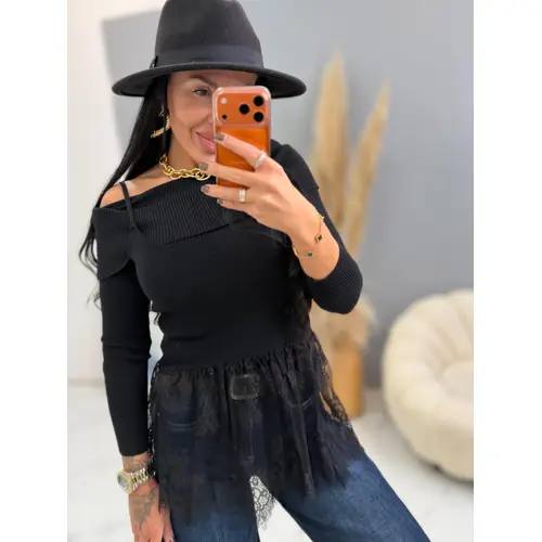 Pulóver s čipkovaným topom KRISTELA veľkosť: one size Pulóver s čipkovaným topom KRISTELA veľkosť: one size