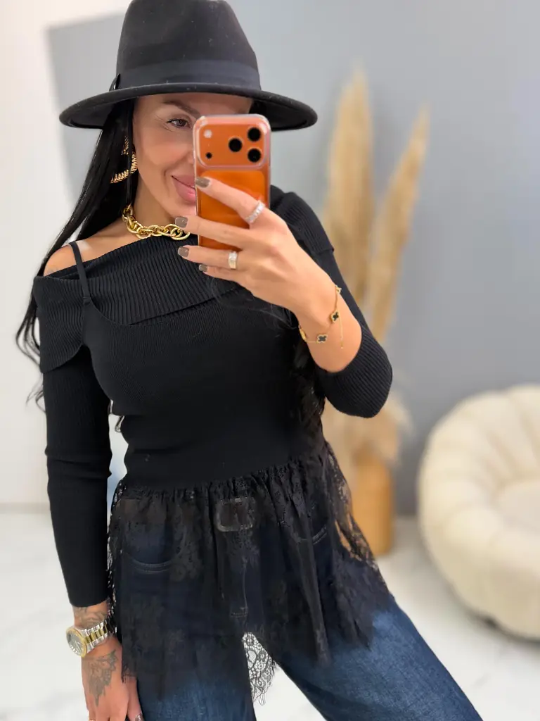 Pulóver s čipkovaným topom KRISTELA