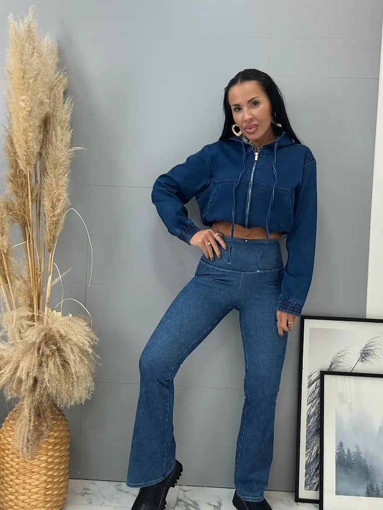 Denim bomber kabát s kapucňou ZEINA - next