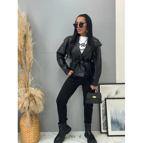 Koženková bunda s opaskom ARLETA veľkosť: one size