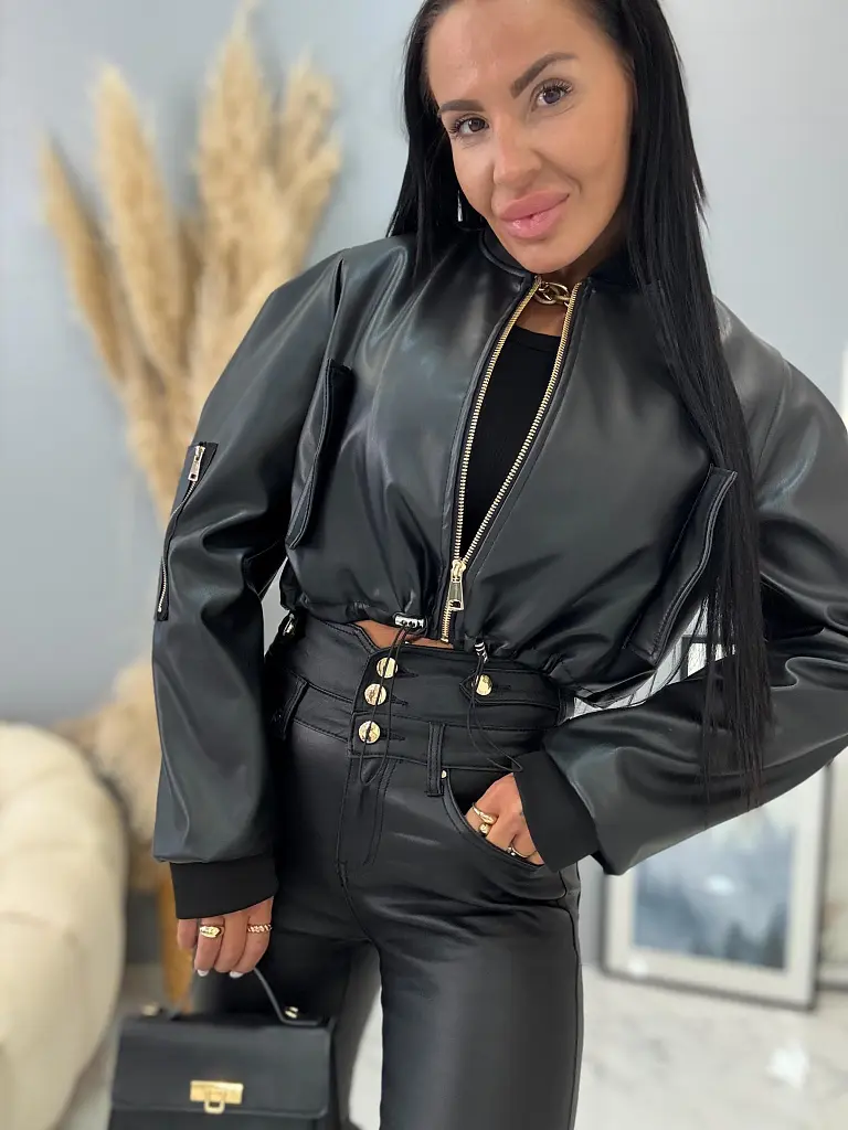 Koženkové slim nohavice SERAVA - next