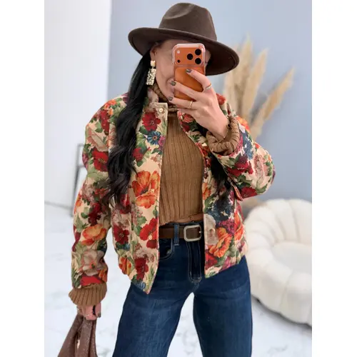 Kvetovaná bomber bunda RAHILA veľkosť: one size Kvetovaná bomber bunda RAHILA veľkosť: one size