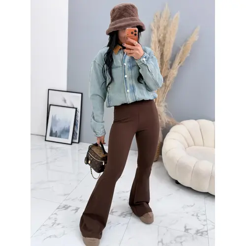 Hnedé zvonové legíny EILEEN veľkosť: L Hnedé zvonové legíny EILEEN veľkosť: L