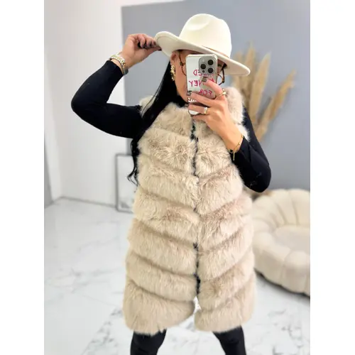 Kožená vesta s kožušinou PENNIA veľkosť: one size