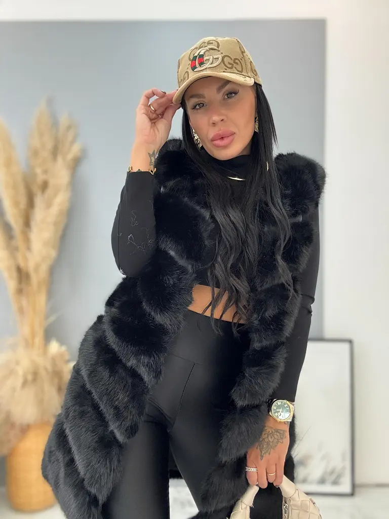 Kožená vesta s kožušinou PENNIA