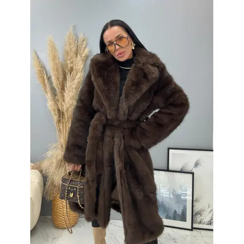 Kožušinová bunda s opaskom MIRANA veľkosť: one size