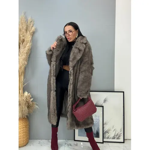 Kožušinová bunda s opaskom MIRANA veľkosť: one size