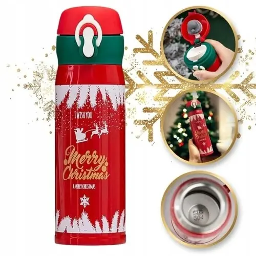 Vianočná termoska - 350 ml farba: red