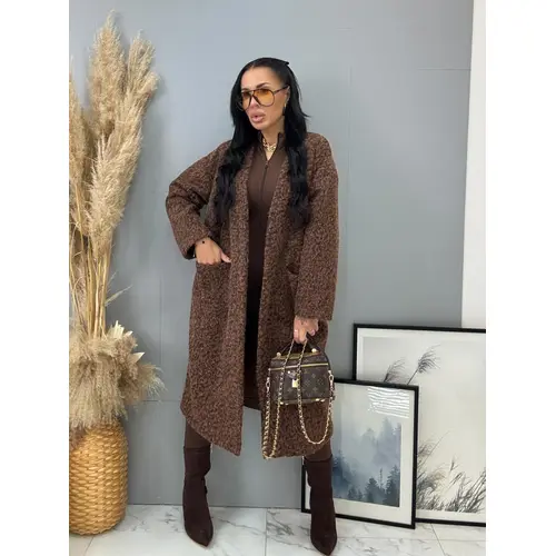 Uzlíkový kabát s otvoreným strihom a opaskom ELSE veľkosť: one size