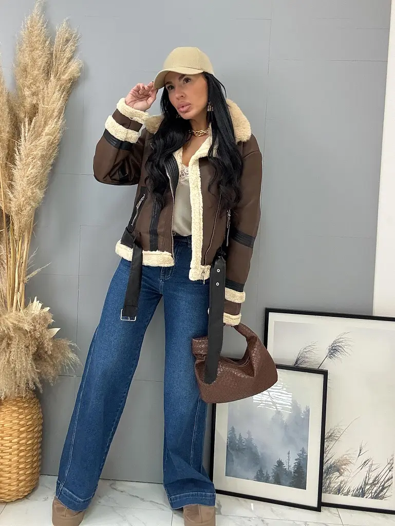 Kožená bunda s kožušinou KELLIA - next