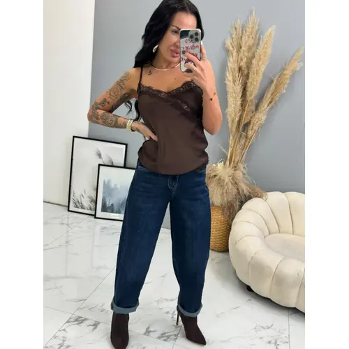 Saténový top s čipkou DAYANA veľkosť: one size