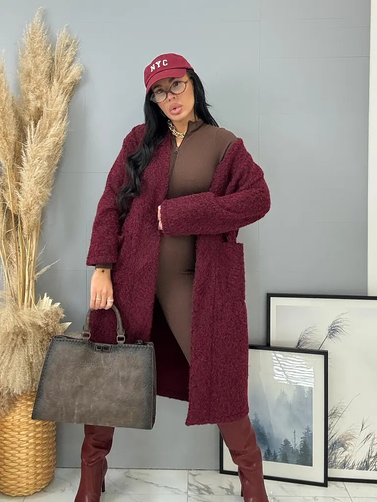 Bordové vysoké čižmy LILOU