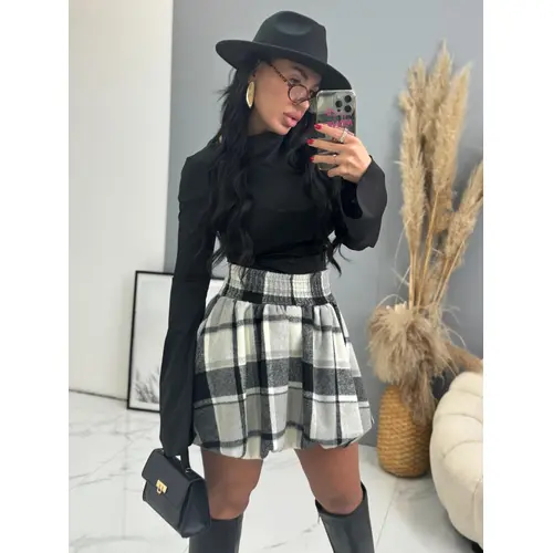 Károvaná balónová sukňa s gumeným pásom DASHNA+ veľkosť: one size