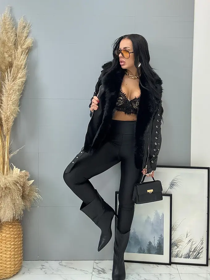 Kožená bunda s kožušinou MARINI