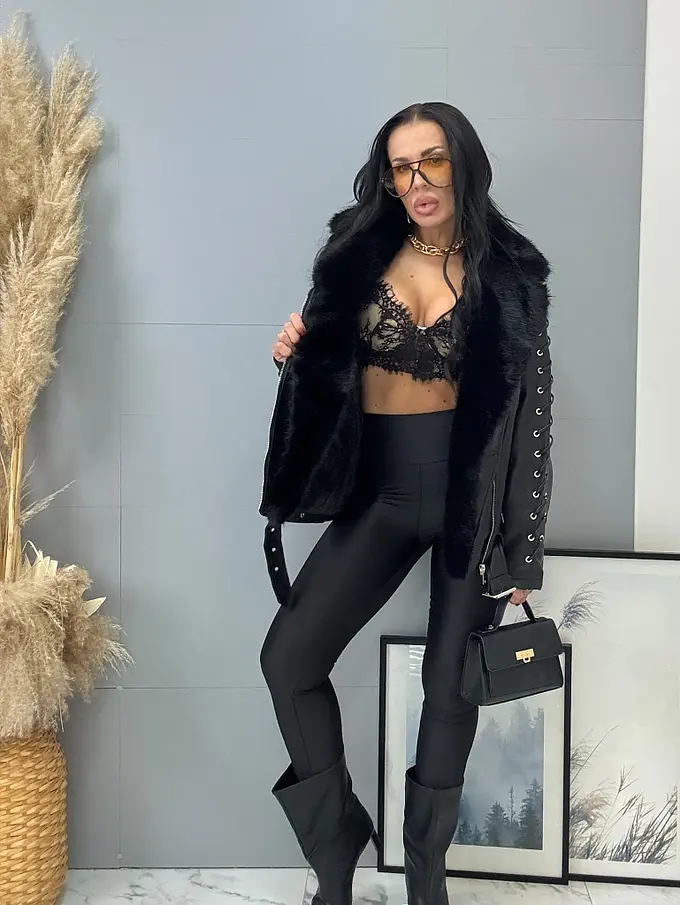 Kožená bunda s kožušinou MARINI