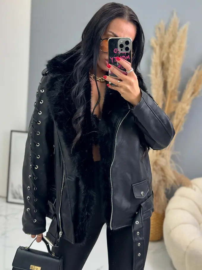 Kožená bunda s kožušinou MARINI