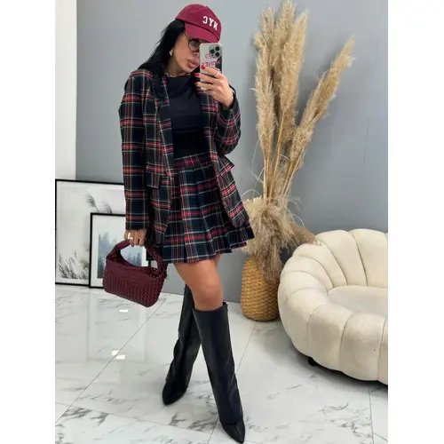 Kárované sako s vypchávkami MIAH+ veľkosť: L