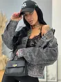 Dámska denim bunda s kamienkami SHELBY
