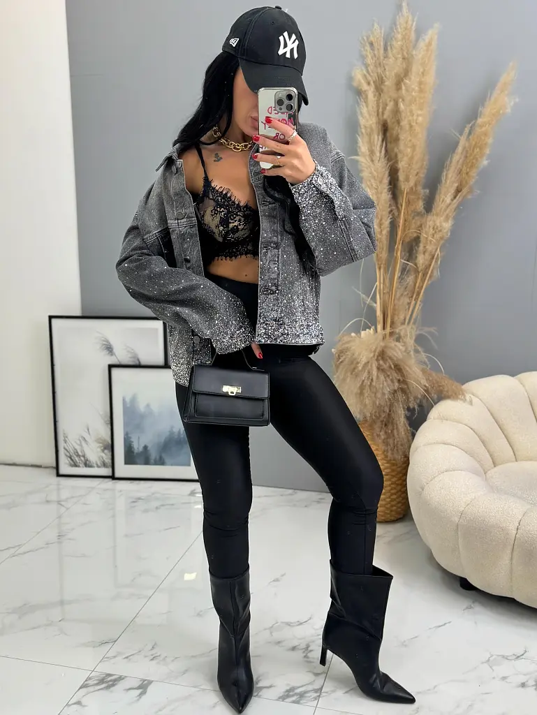 Dámska denim bunda s kamienkami SHELBY - next