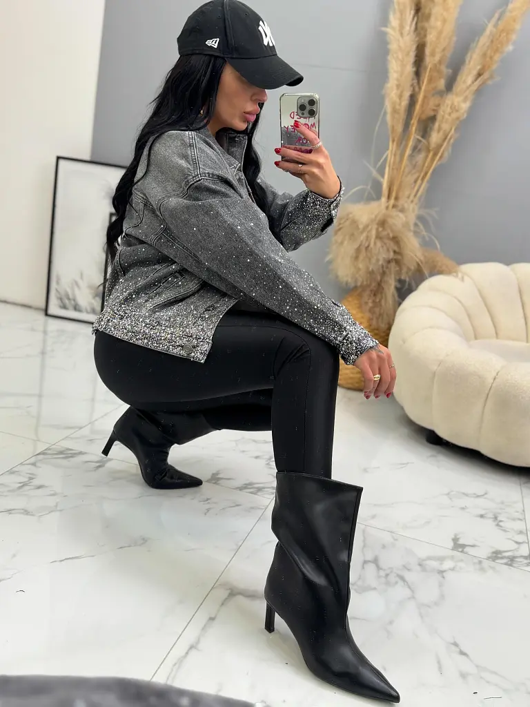 Dámska denim bunda s kamienkami SHELBY - next